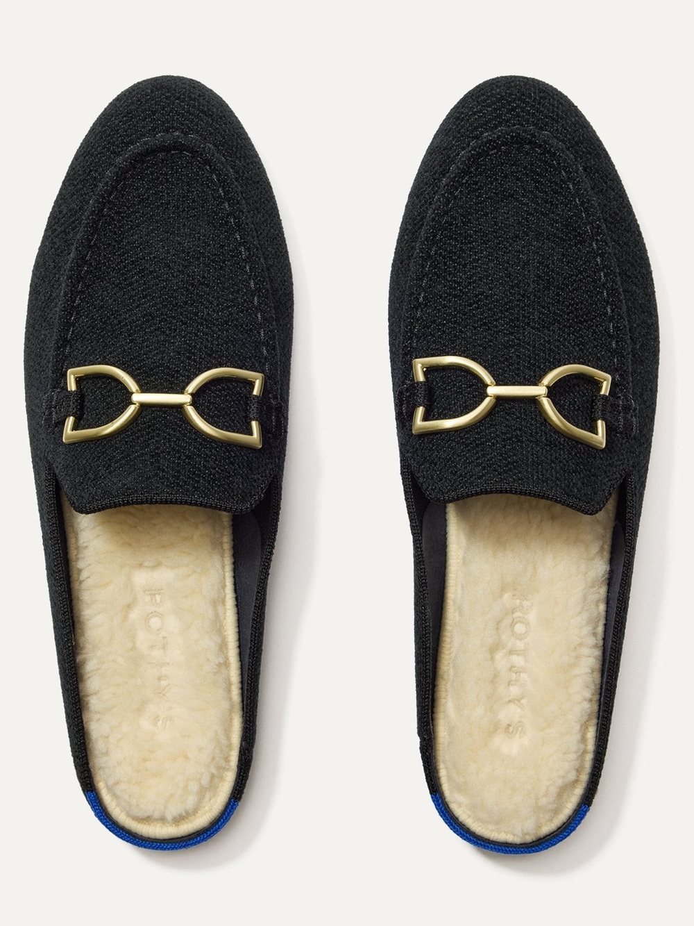 Rothy’s Women's ReVelvet Cozy Bit Loafer Mule in ReVelvet Black size 9.5 in EUC